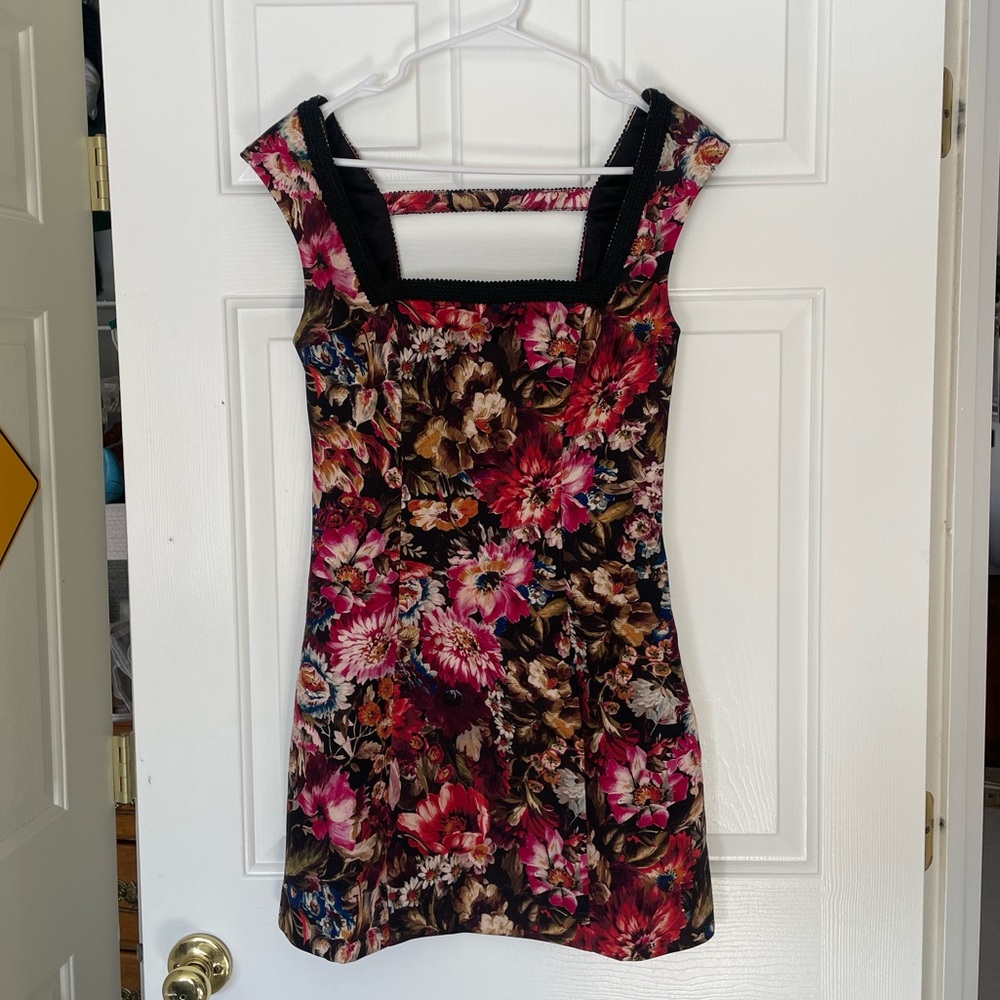 Maeve Floral Mini Dress - Pink and Black